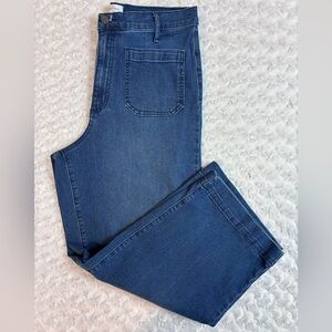 Jessica Simpson Wide Leg Cropped Jeans w/ patch pockets Scandi Girl Vibe